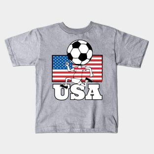 Soccer Fan with Flag Kid Kids T-Shirt